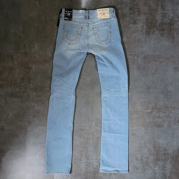 True Religion Women's Billie Mid Rise Straight Leg Jean, Light Wash, Size 24 - Picture 4 of 13